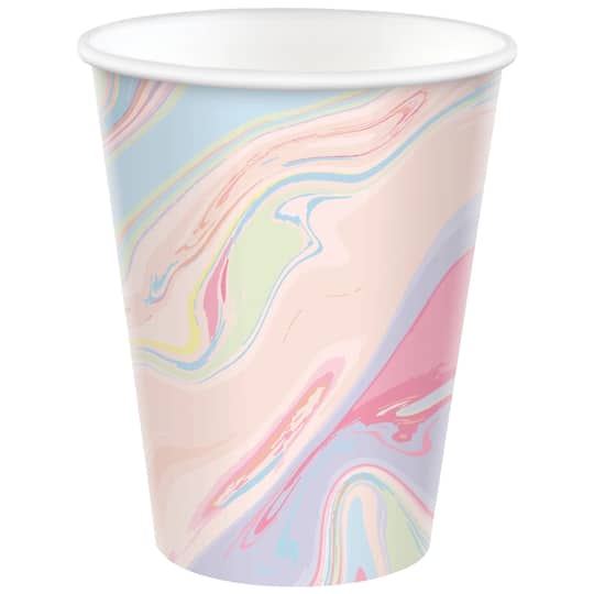 12oz. Pastel Marble Paper Cups, 40ct.